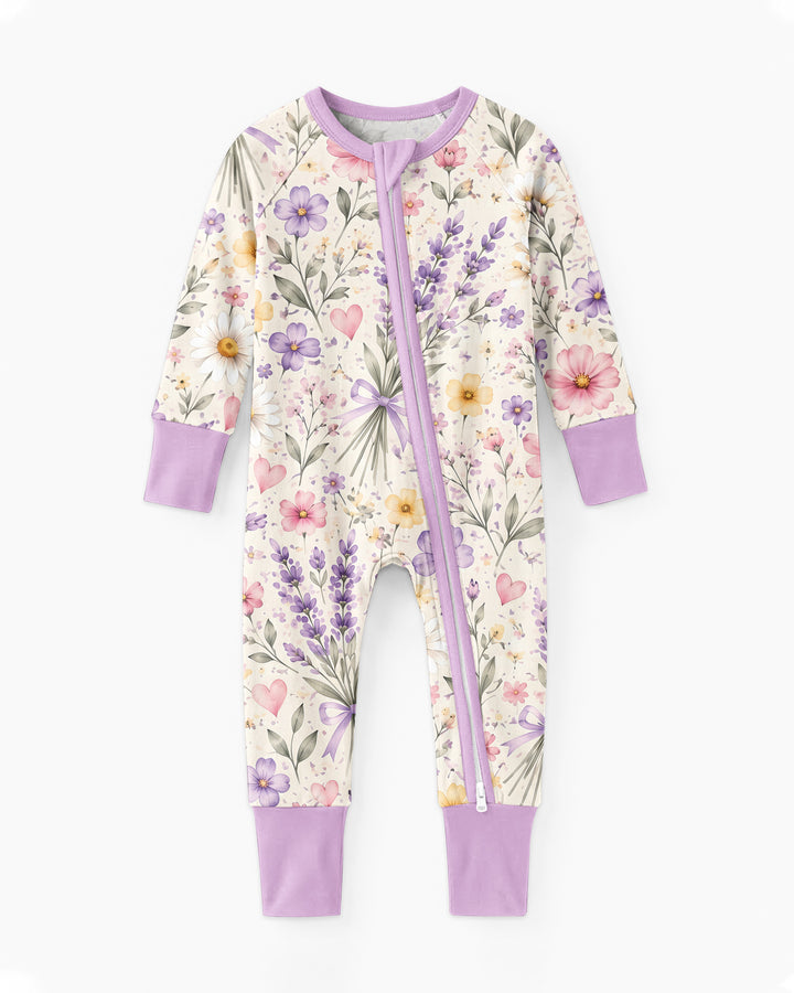 Lavender Wildflower Pastel Floral Bamboo Convertible Zippy