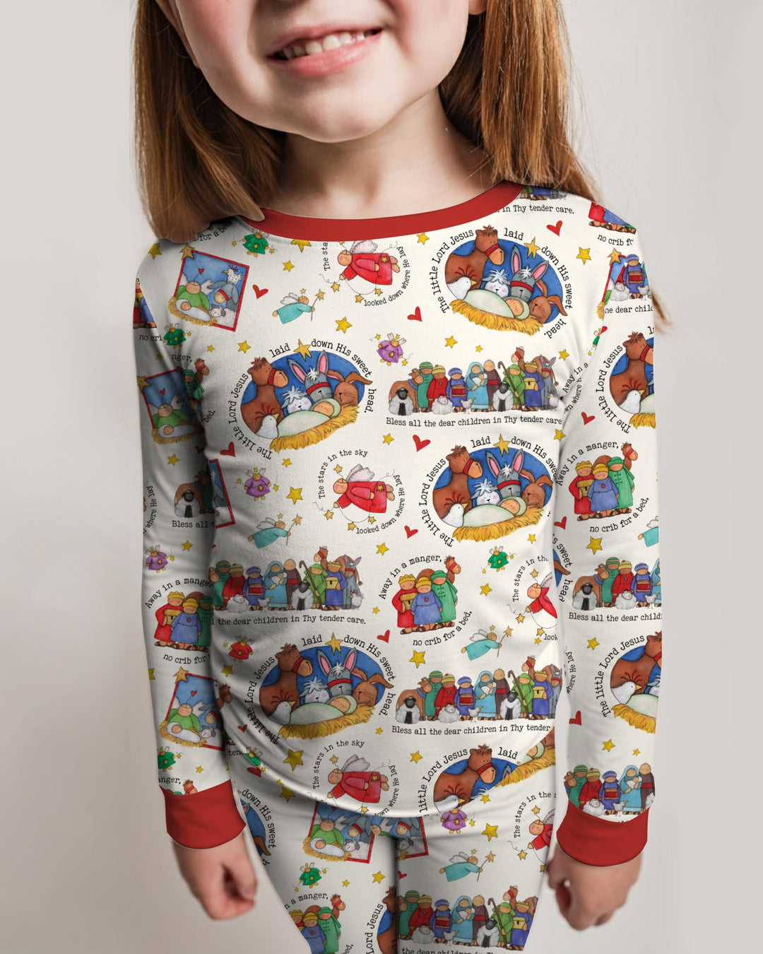 Away In A Manger Blessings Bamboo Two Piece Long Sleeve Pajama Set