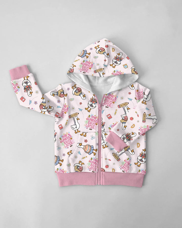 One Hundred Days Later Silly Goose Bamboo Zip Hoodie