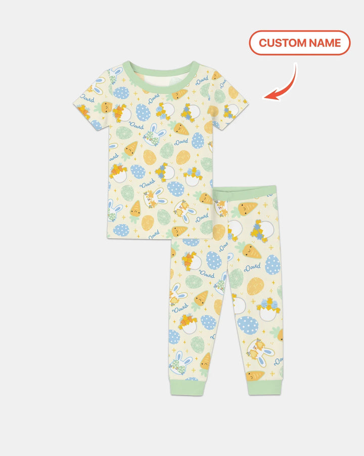 Retro Easter Bamboo Two Piece Short Sleeve Pajama Set