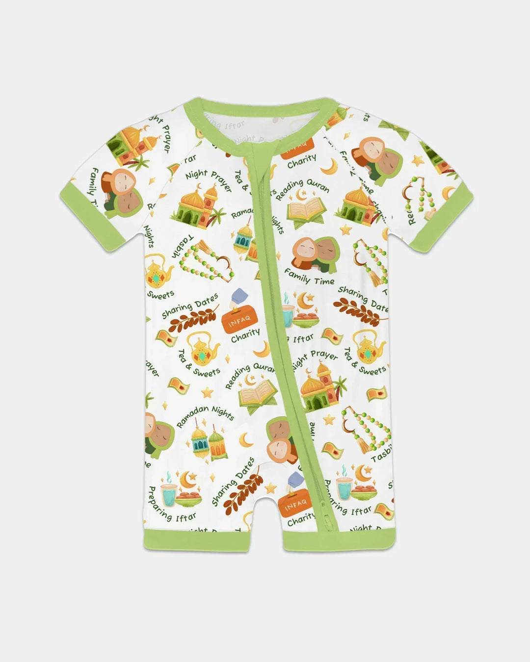 Ramadan Mubarak Matching Family Bamboo Shorty Zippy