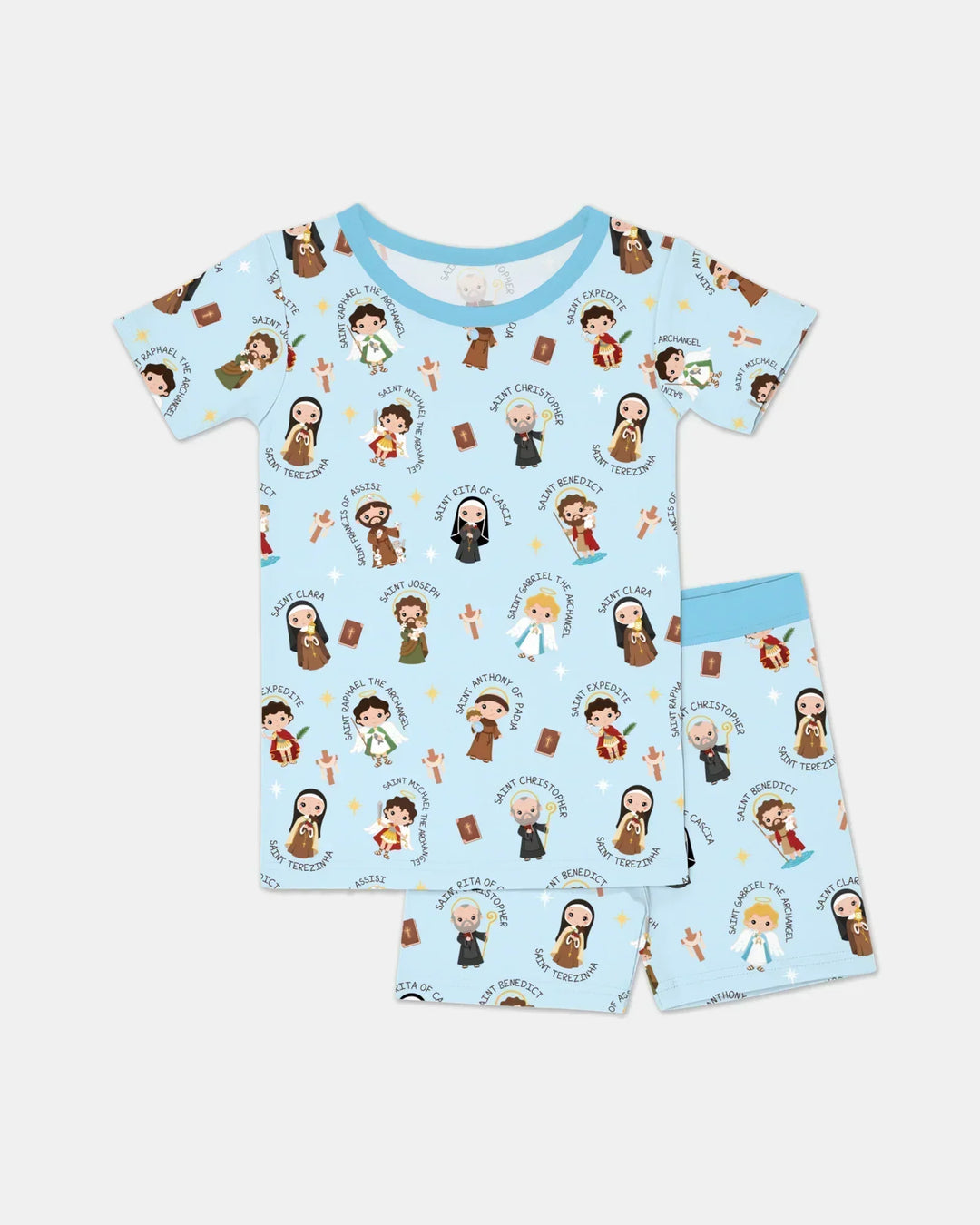 Saints in the Clouds Bamboo Two Piece Short Sleeve Shorts Pajama Set