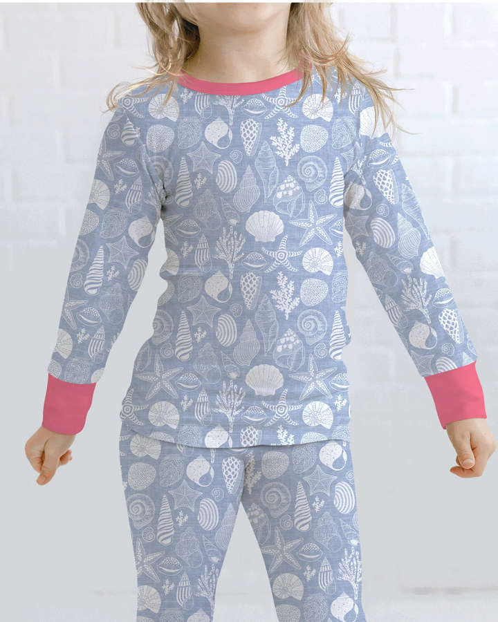 Coastal Treasures Bamboo Two Piece Long Sleeve Pajama Set