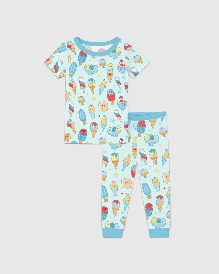 American Ice cream Bamboo Two Piece Short Sleeve Pajama Set
