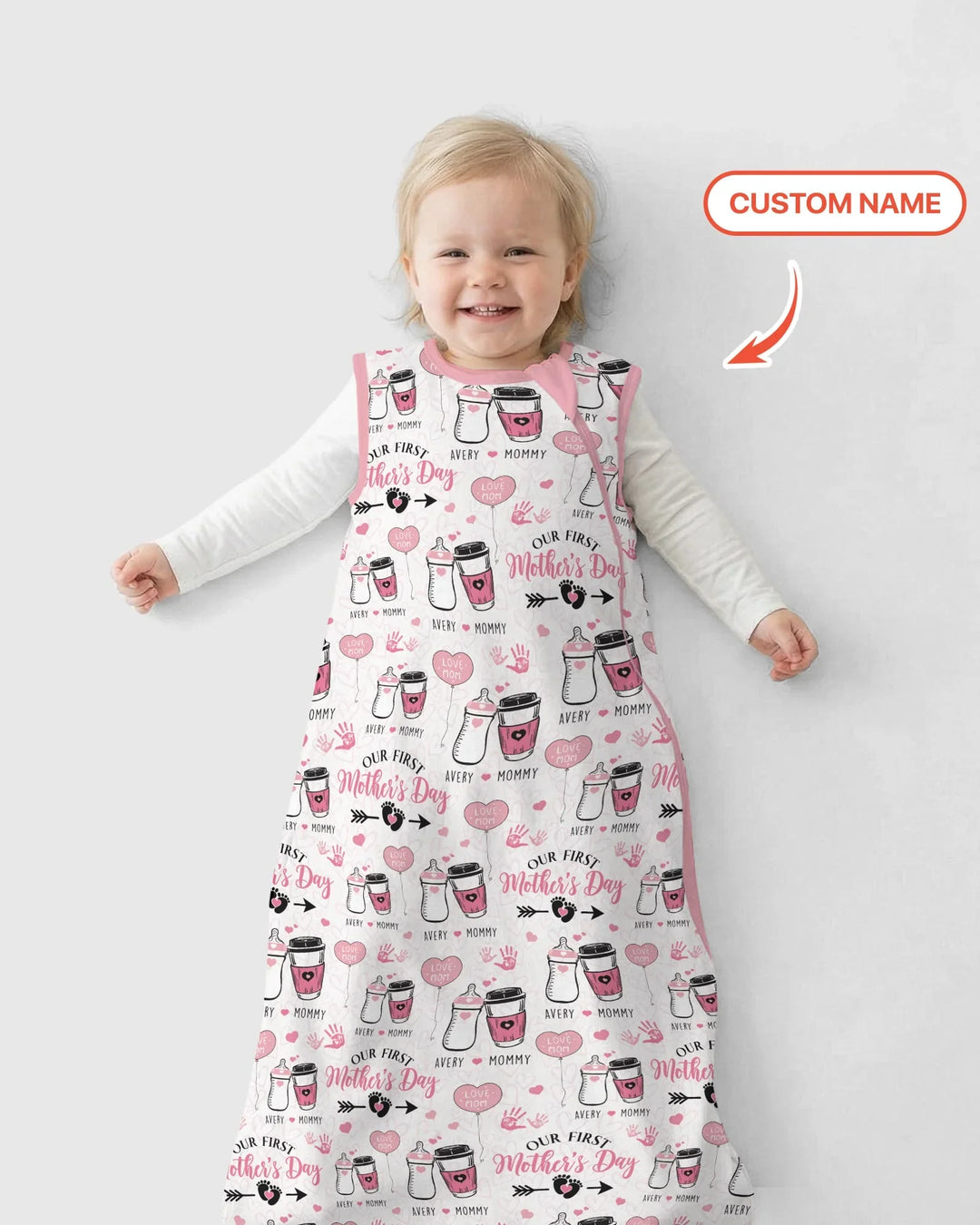 Custom Name First Mother's Day Drink Bamboo Sleep Bag