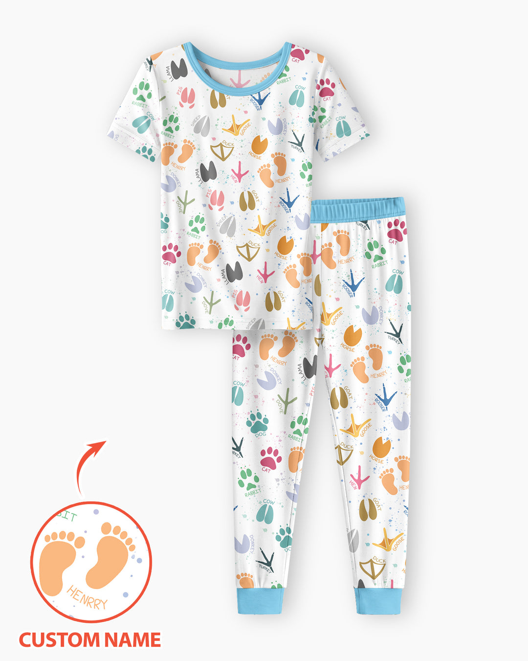 CUSTOM Template Bamboo Two Piece Short Sleeve Pyjamas Set