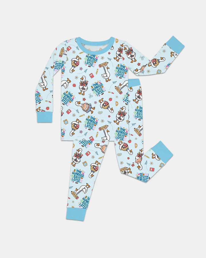 One Hundred Days Later Silly Goose Bamboo Two Piece Long Sleeve Pajama Set