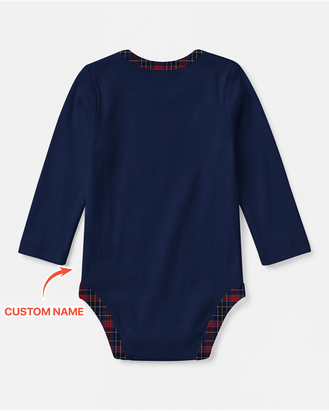 Custom Name North Pole Plaid Bamboo Bodysuit