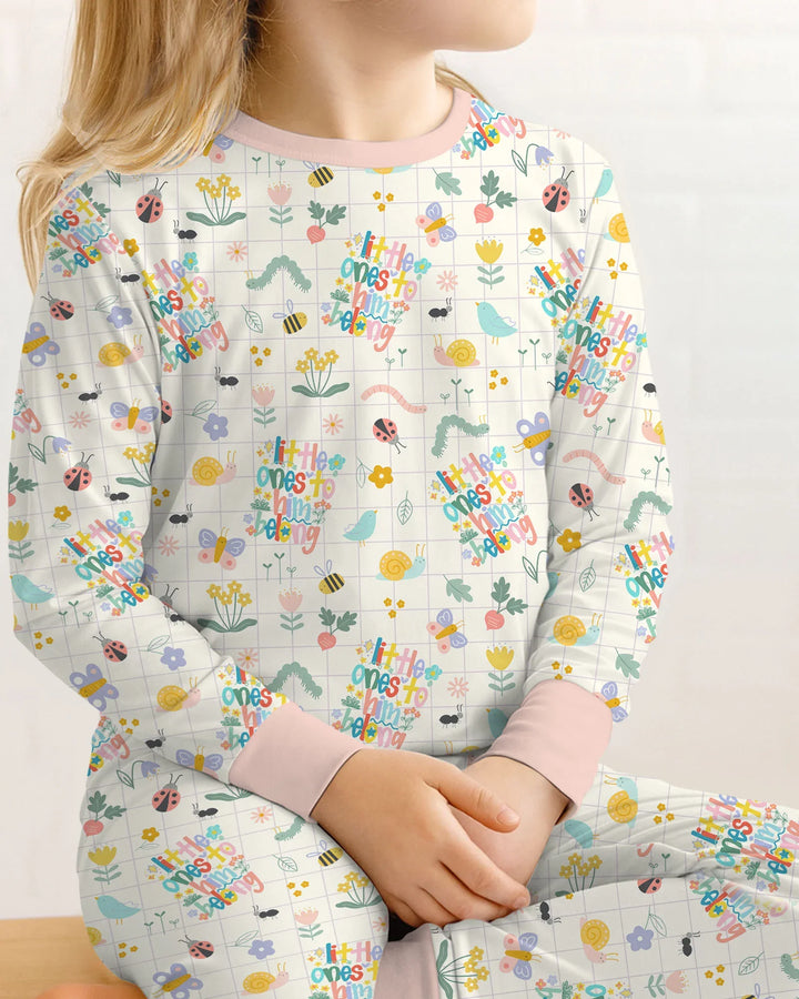 Little Ones To Him Belong Bamboo Two Piece Long Sleeve Pajama Set