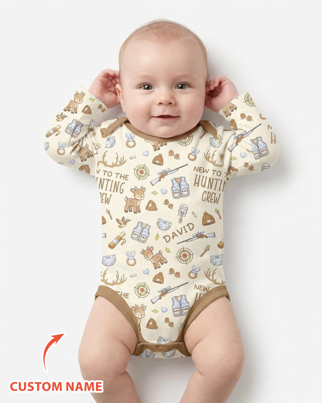New To The Hunting Crew Custom Name Bamboo Bodysuit