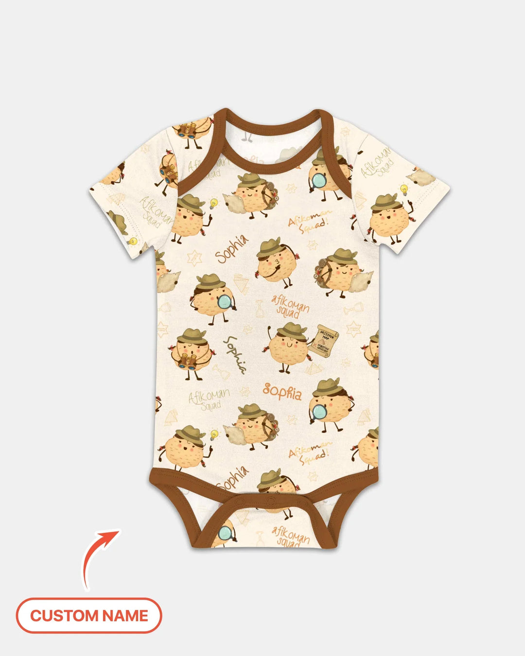 Custom Name Passover Afikoman Bamboo Bodysuit