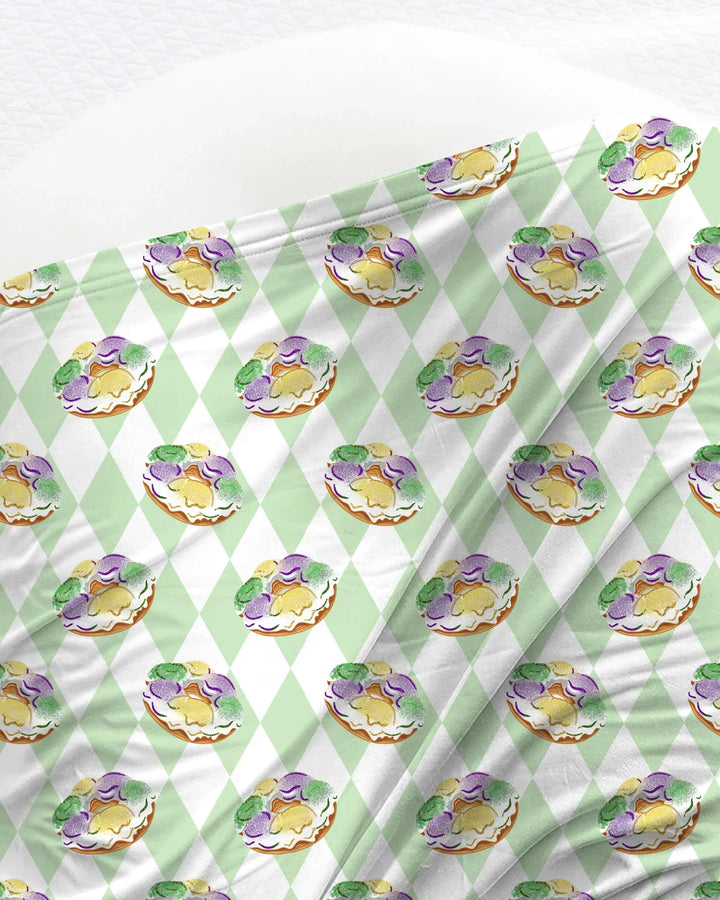 Mardi Gras Donut Bamboo Swaddle Blanket