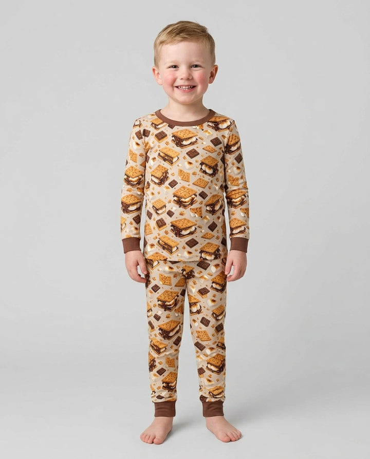 Cute Smore Bamboo Two Piece Long Sleeve Pajama Set