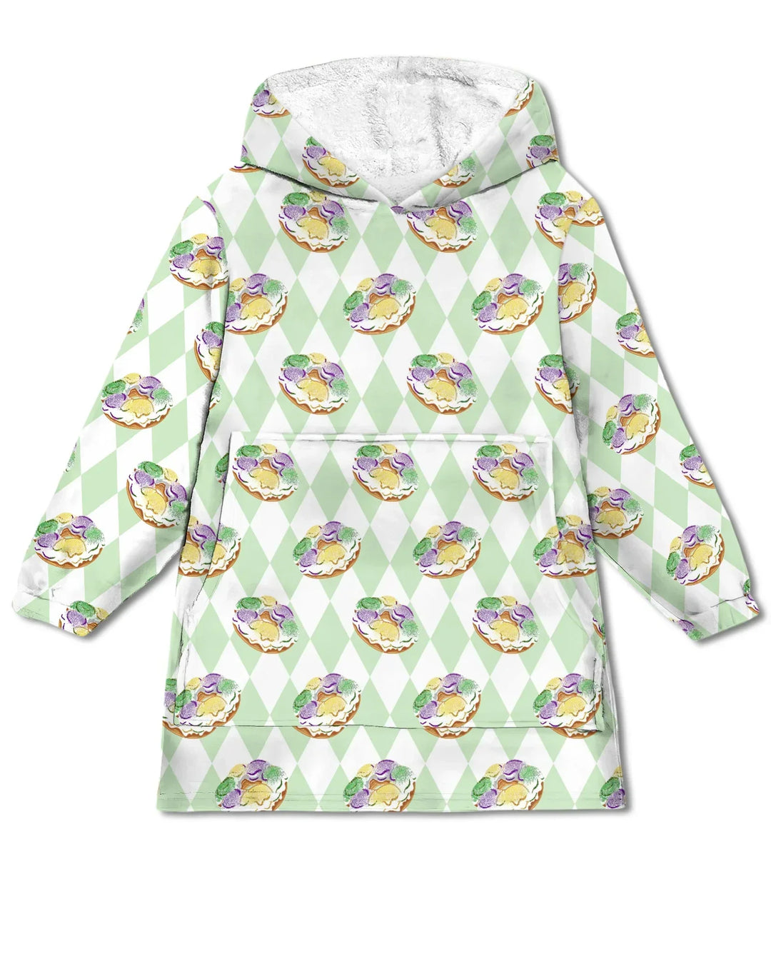 Mardi Gras Donut Wearable Bamboo Blanket Hoodie