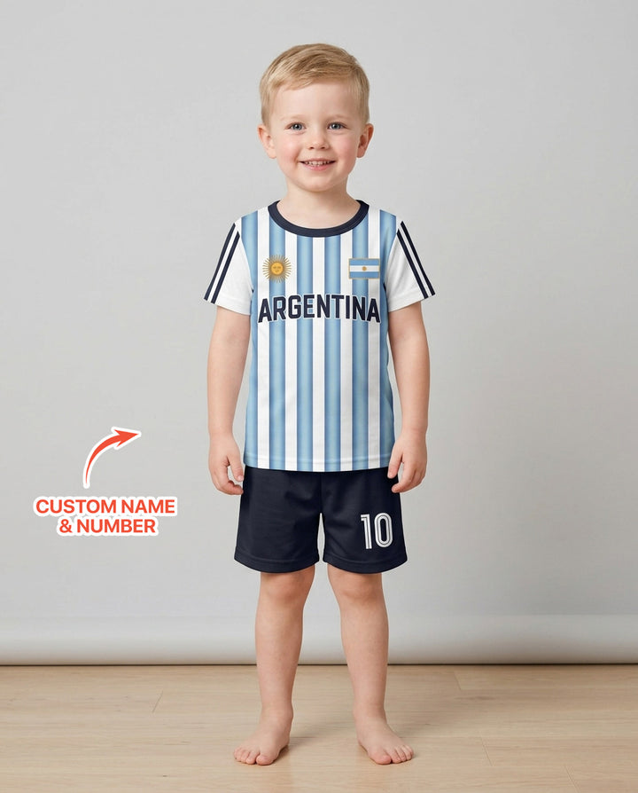 Custom Name Argentina Spirit Bamboo Two Piece Short Sleeve Shorts Pajama Set