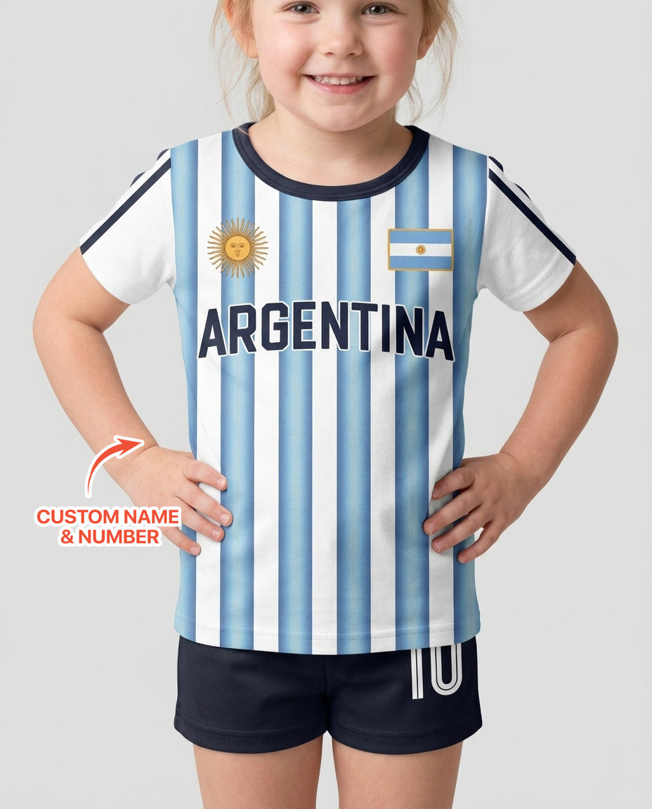 Custom Name Argentina Spirit Bamboo Two Piece Short Sleeve Shorts Pajama Set