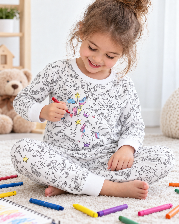 All Colorable Bamboo Two Piece Long Sleeve Pyjamas Set