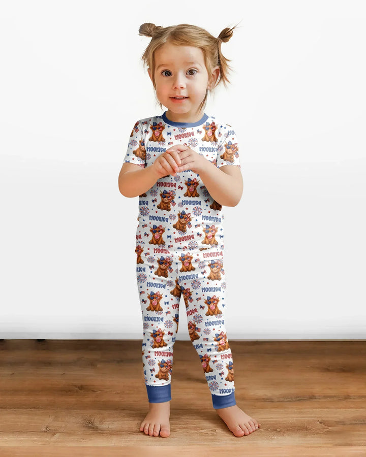 Moo-Rica Cowgirl Bamboo Two Piece Short Sleeve Pajama Set