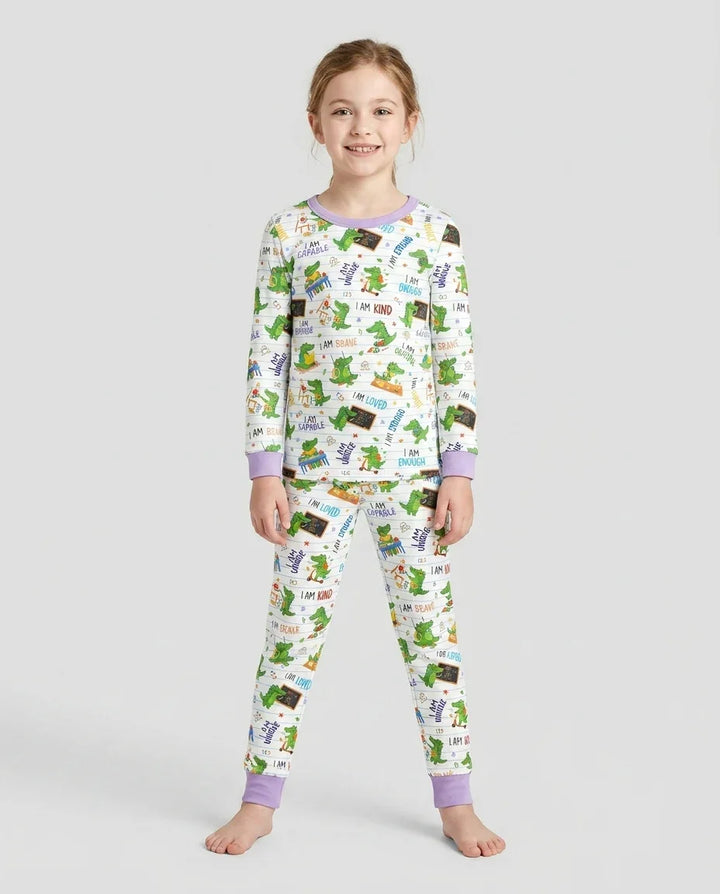 Brave Gator Days Bamboo Two Piece Long Sleeve Pajama Set