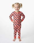 Retro Halloween Cats and Funny Pumpkins Bamboo Two Piece Long Sleeve Pajama Set