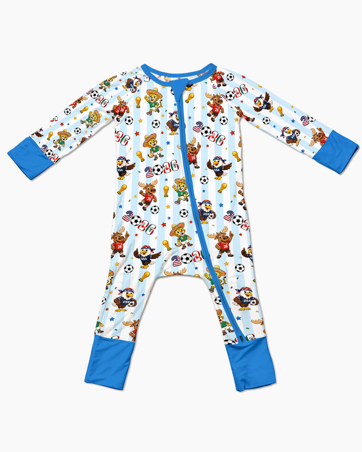 Striped Cute Mascots Soccer Cup 2026 Bamboo Convertible Zippy