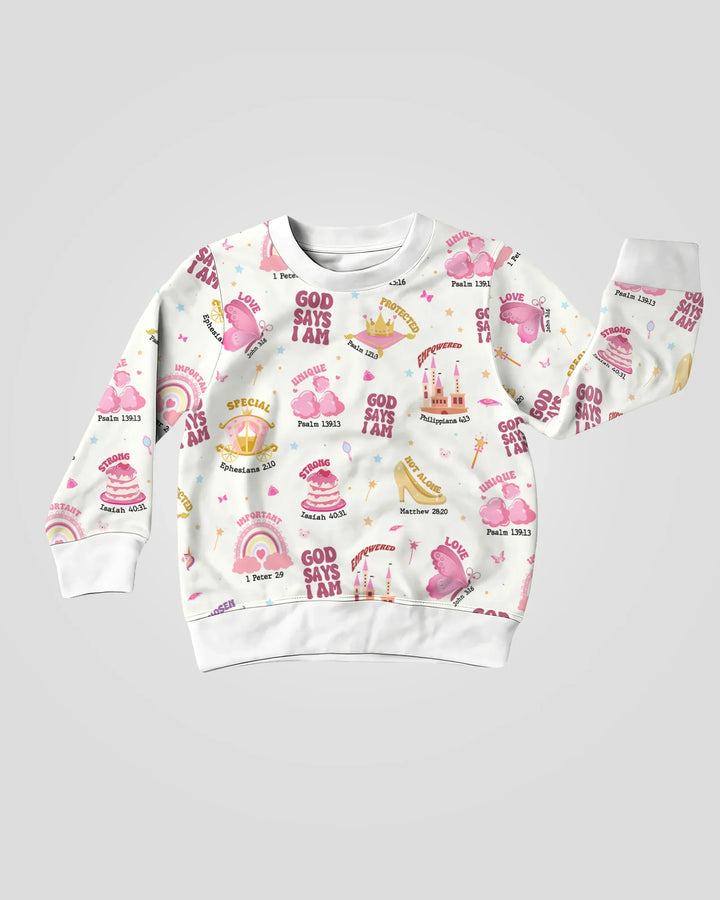 God Says I Am Girl Bamboo Crewneck Sweatshirt