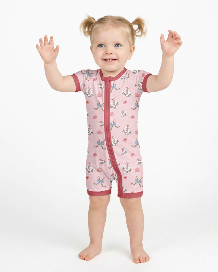 Girly Hockey Pink Bamboo Shorty Zippy