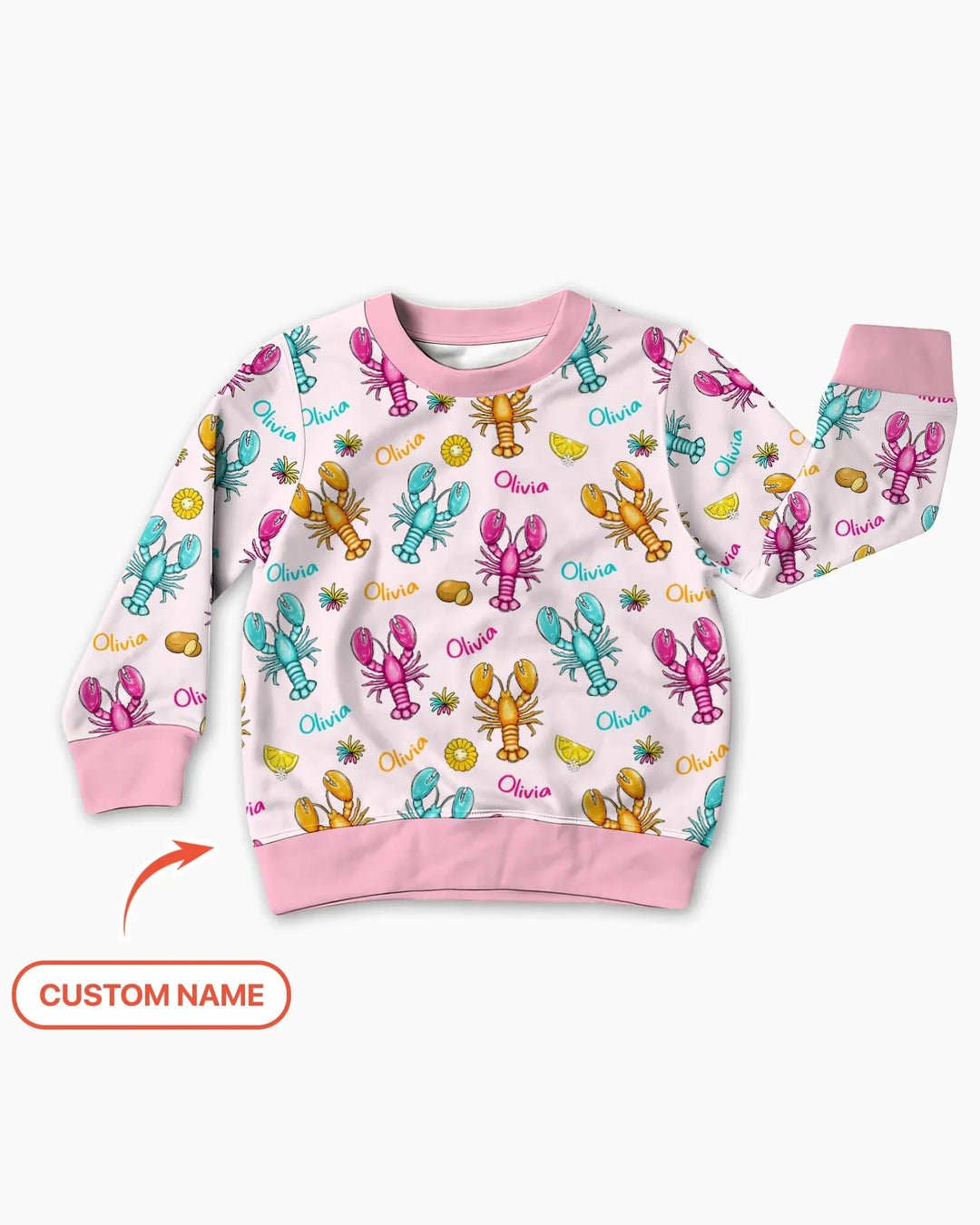 Custom Name Crawfish Crew Bamboo Crewneck Sweatshirt