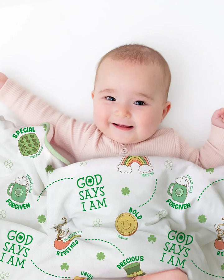St Patrick's Day God Says I Am Bamboo Blanket
