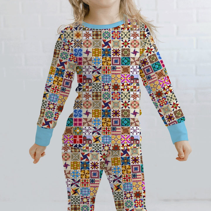 Heritage Quilt Bamboo Two Piece Long Sleeve Pajama Set