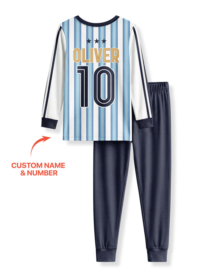 Custom Name Argentina Spirit Bamboo Two Piece Long Sleeve Pajama Set