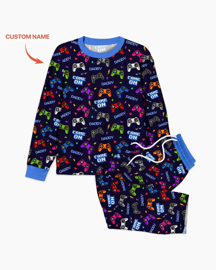Custom Name Game On Family Matching Bamboo Men's Pajama Set