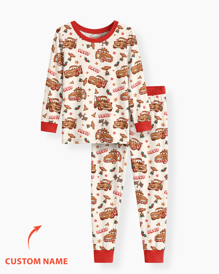 Christmas Cookie Cars Bamboo Two Piece Long Sleeve Pajama Set