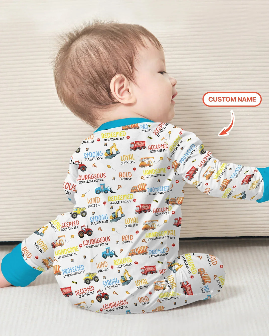 Personalized God Says I Am Little Builder Bamboo Convertible Zippy