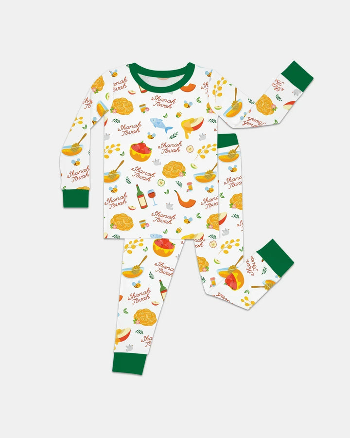 Shanah Tovah Family Matching Bamboo Two Piece Long Sleeve Pajama Set