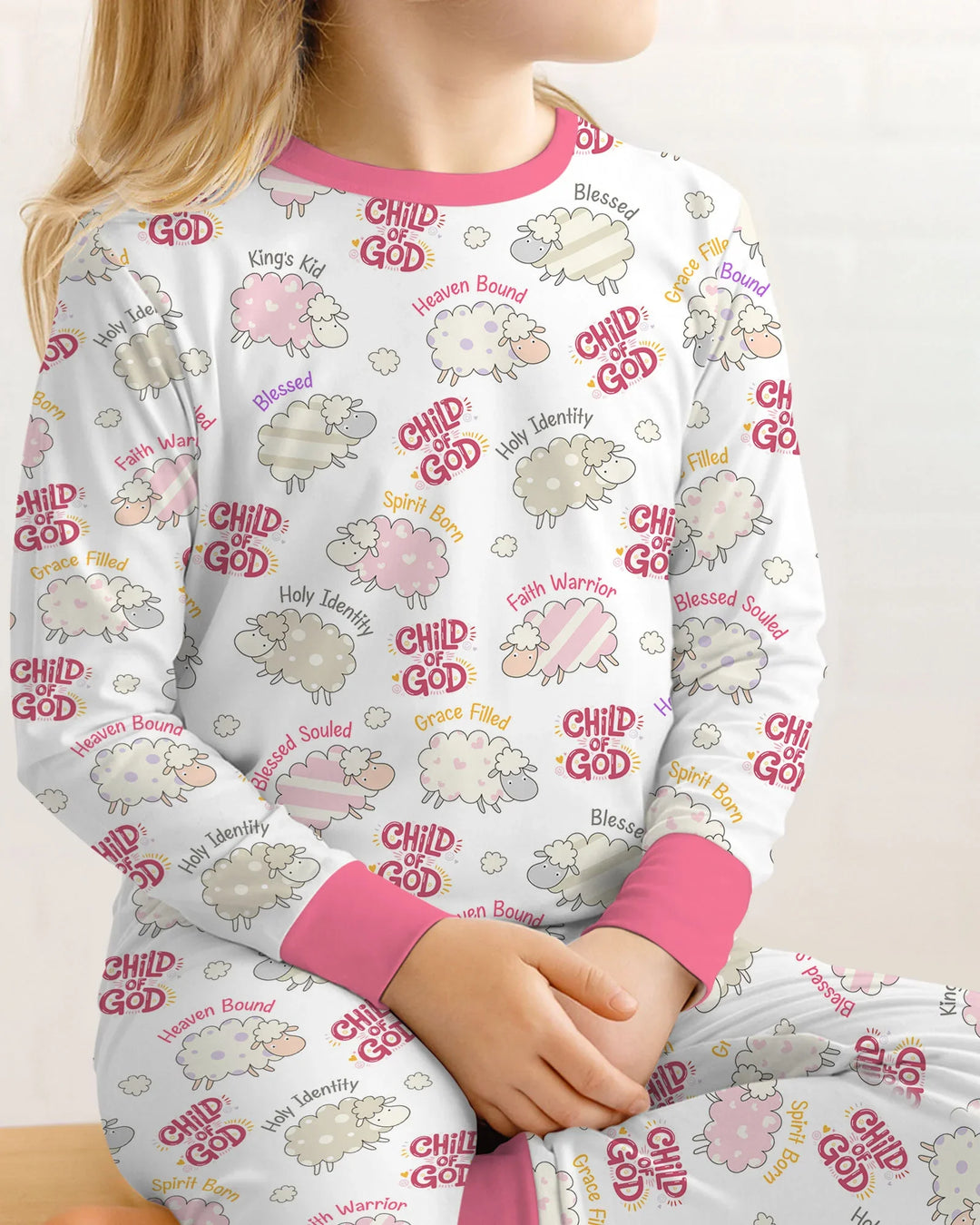 A Child Of God Girl Bamboo Two Piece Long Sleeve Pajama Set