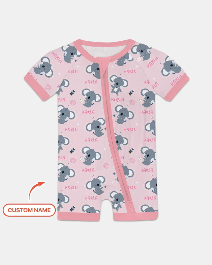Custom Name Cosmic Koala Bamboo Shorty Zippy