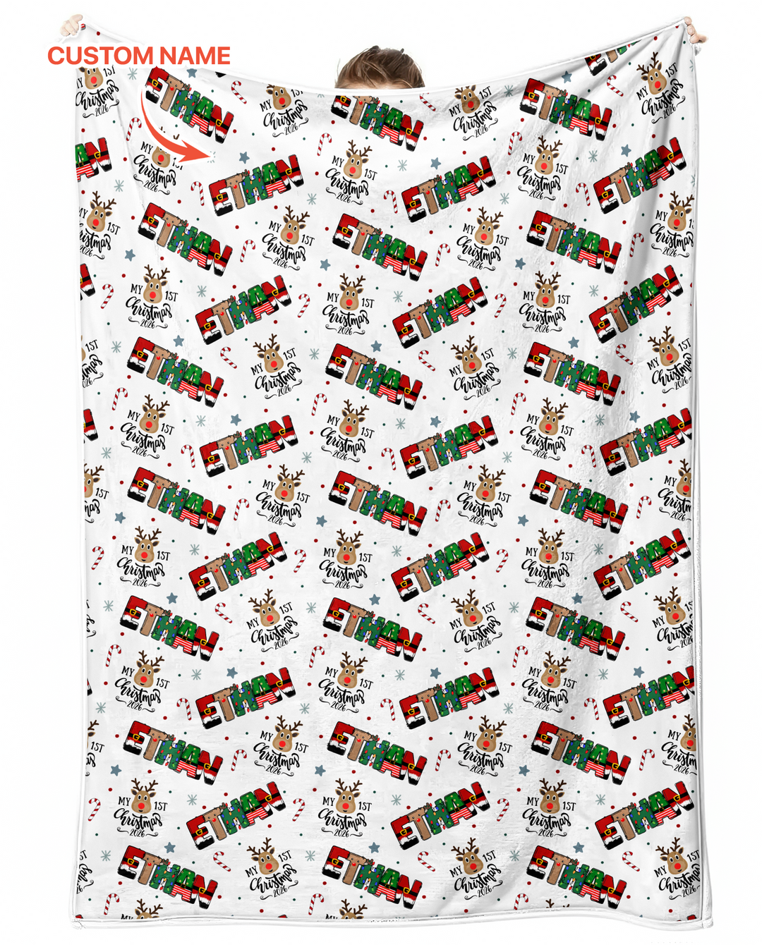 Custom Name "My First Christmas 2026" - Bamboo Blanket (G)