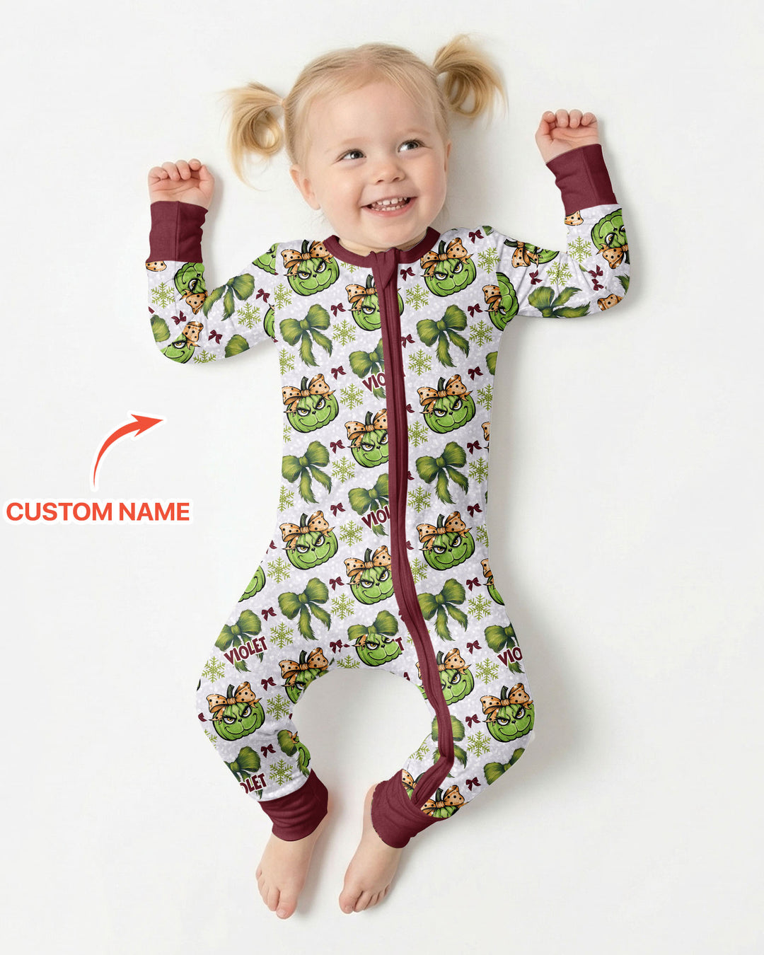Custom Name Grumpy Green Christmas Bamboo Convertible Zippy