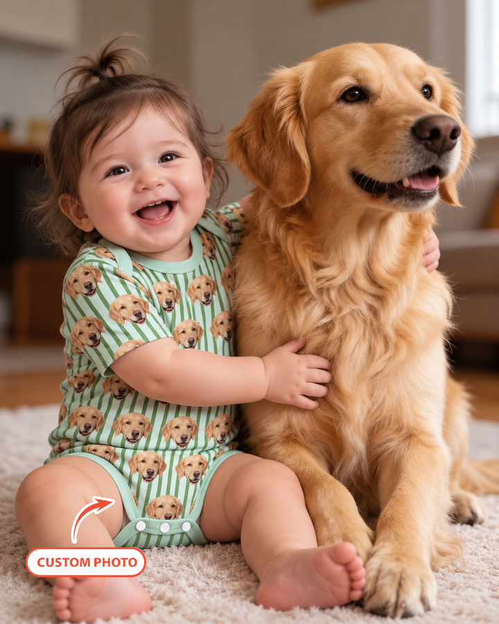 Cute Baby With Pet Bamboo Bodysuit