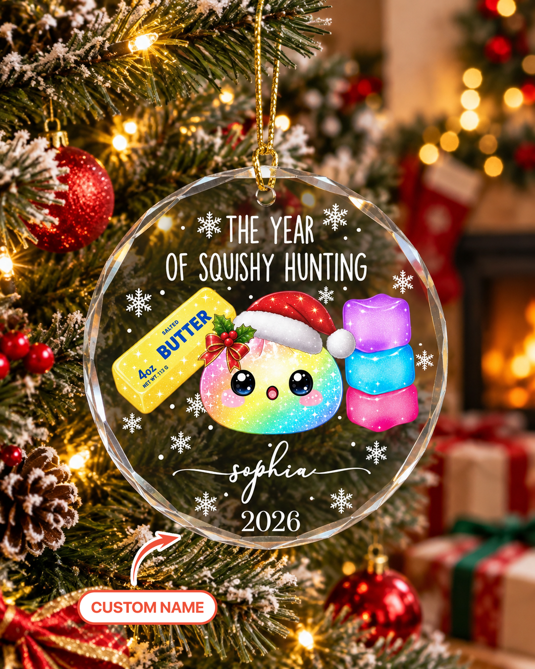 The Year Of Squishy Hunting Glass Ornament