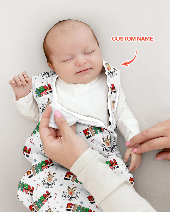 Custom Name "My First Christmas 2026" - Bamboo Sleep Bag (G)