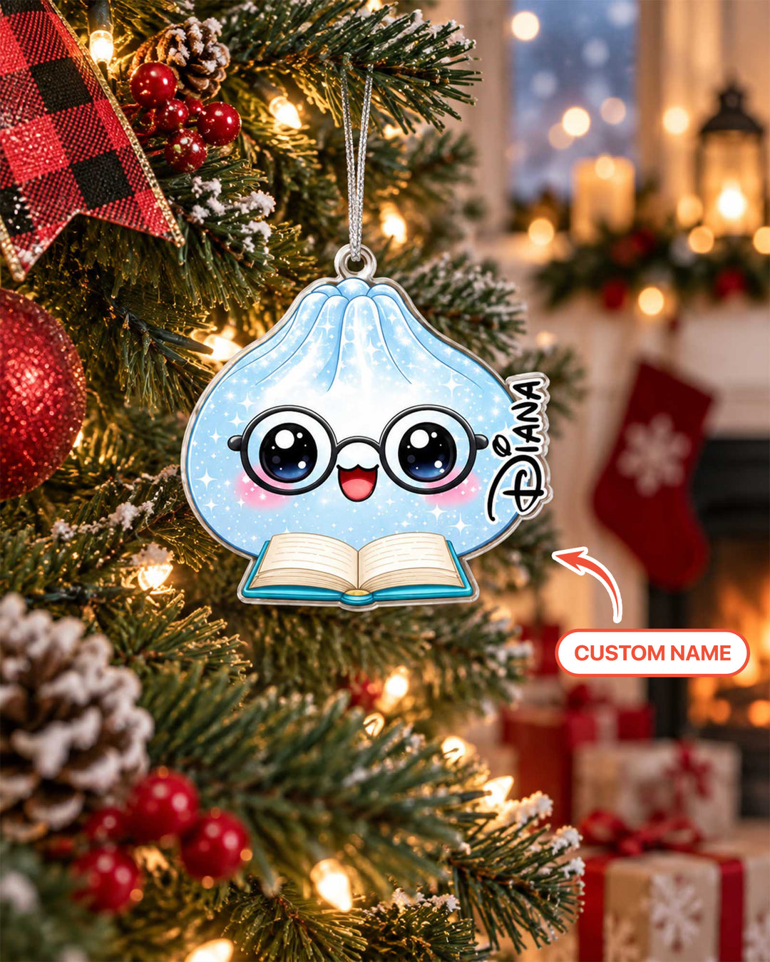 Merry Little Dumplings Personalized Acrylic Ornament