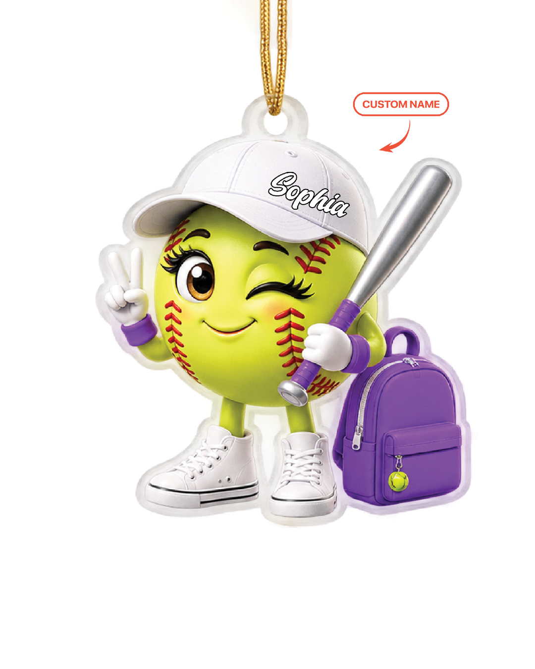 Baseball Softball Acrylic Ornament