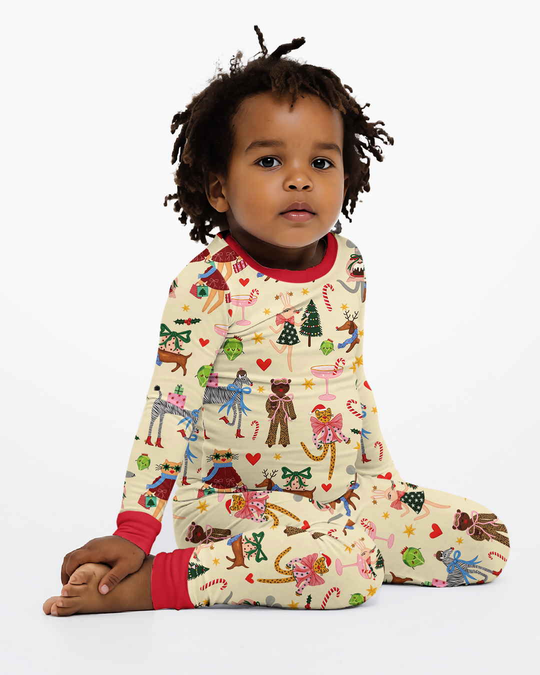 Animals Christmas Bamboo Two Piece Long Sleeve Pajama Set