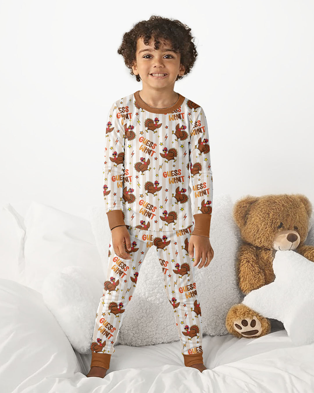 Guess What Turkey Butt Bamboo Two Piece Long Sleeve Pajama Set