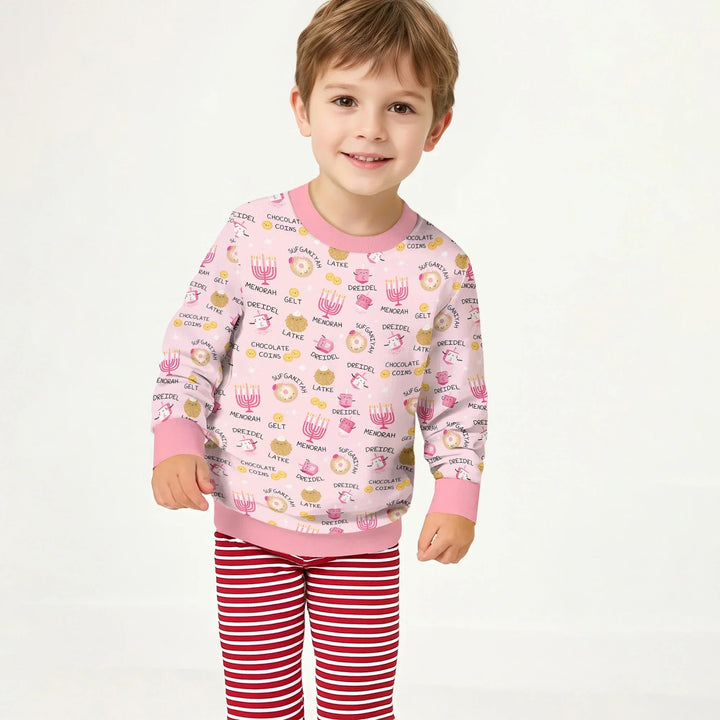 Family Hanukkah Matching Bamboo Crewneck Sweatshirt