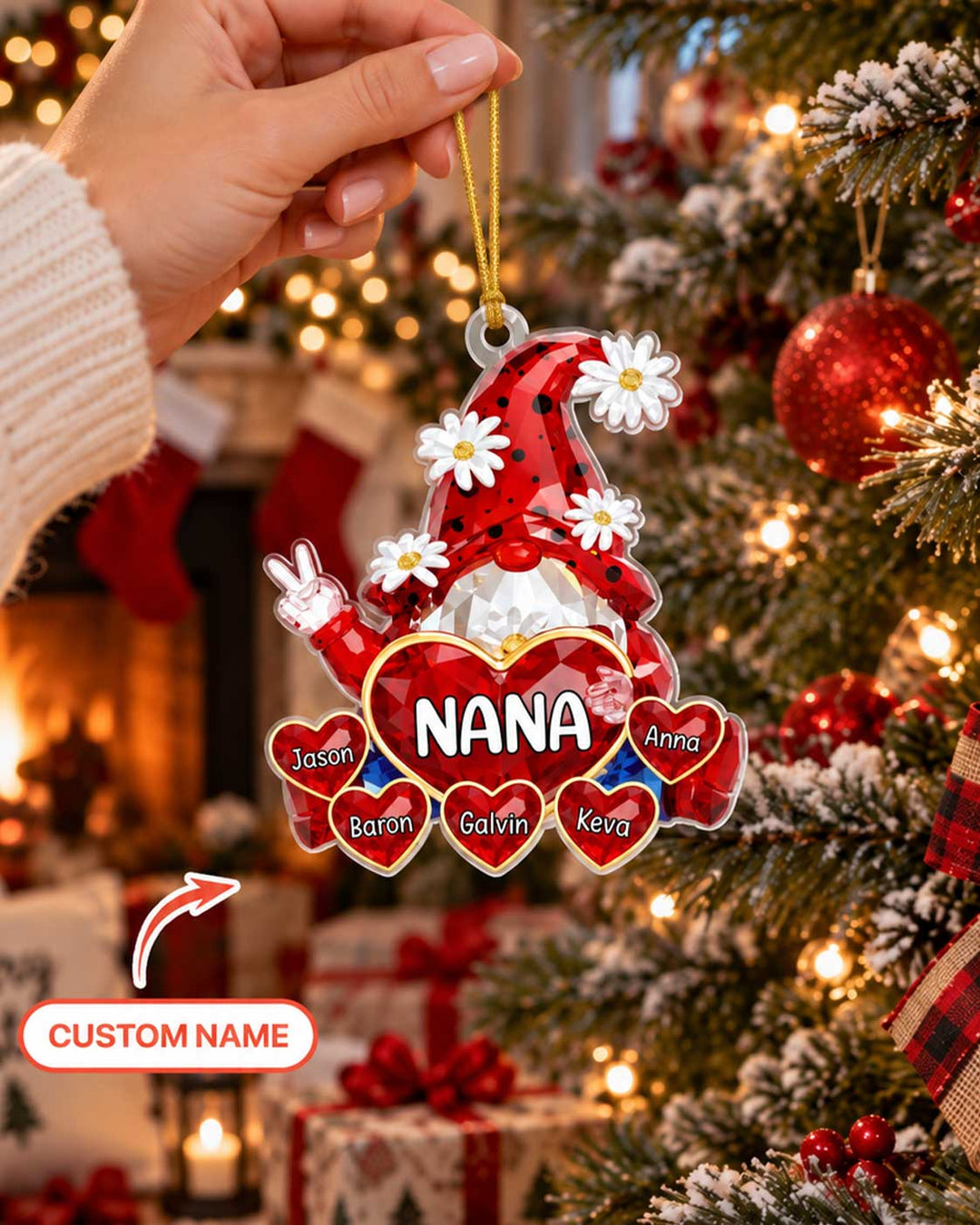 Gnome Grandma's Sweetheart Acrylic Ornament