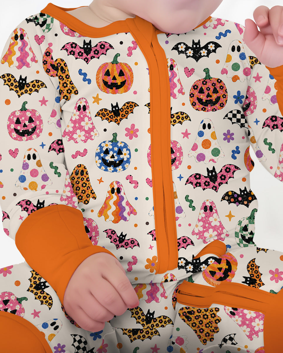 Funky Retro Ghosts Bamboo Convertible Zippy