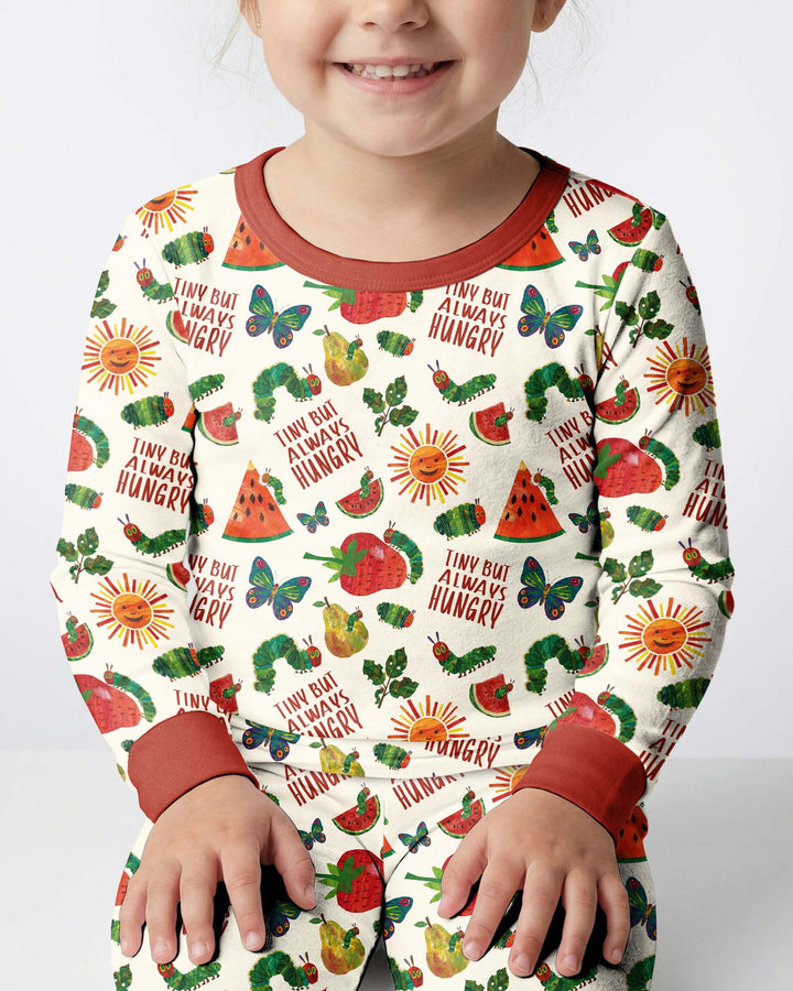 Tiny But Always Hungry Caterpillar Bamboo Two Piece Long Sleeve Pajama Set
